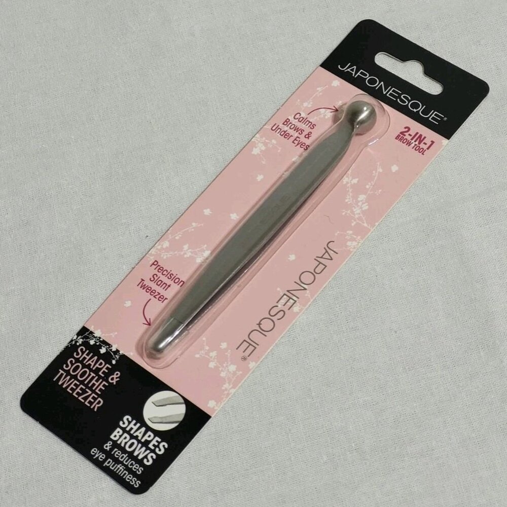 JAPONESQUE Shape & Soothe Tweezer 2-in-1 Tool Slant Tweezer